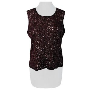 ALEX & CO Women’s Sequin Sleeveless Tank Top Blouse Size 16 Metallic Copper
